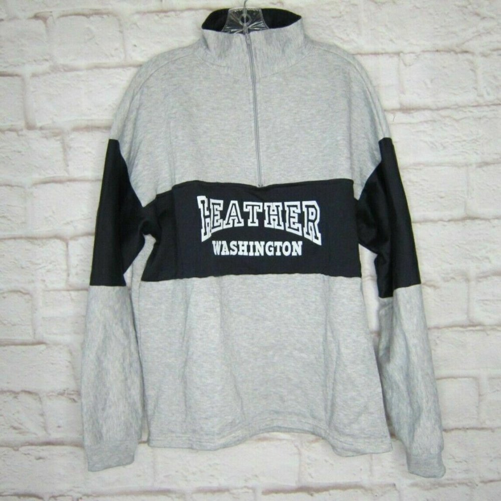 Heather, Washington size XL Gray and Black Sweatshirt Made in USA